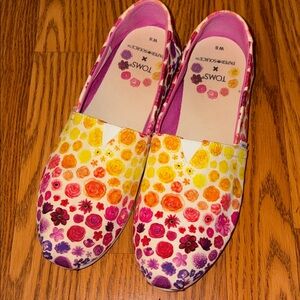 TOMS Multicolor Floral Canvas Slip-Ons